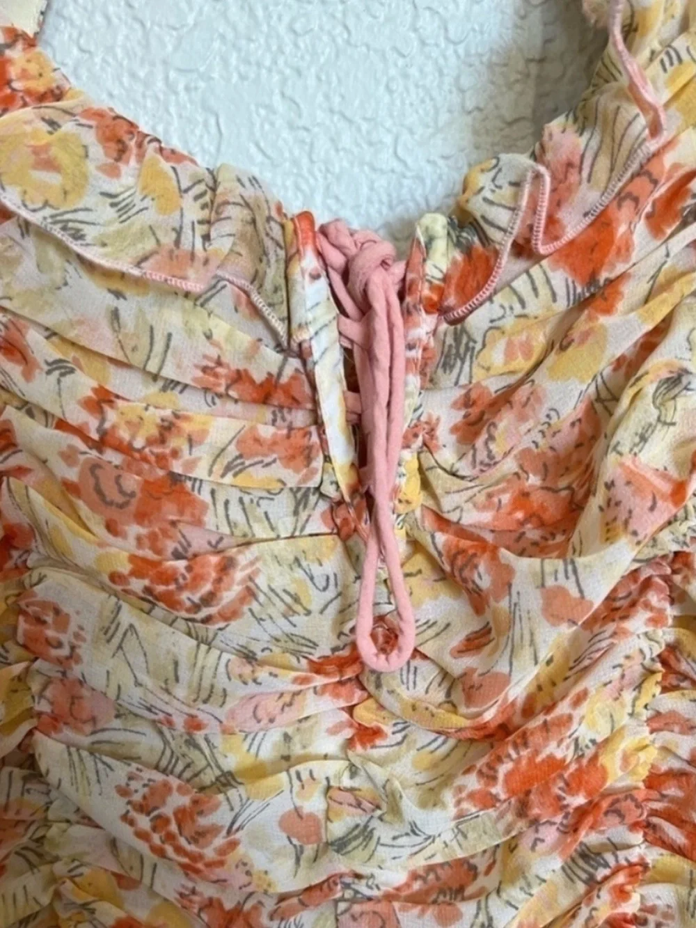 Free People Mabel Printed Blouse Spring Combo Floral Smocked Boho Top